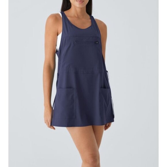 Halara Breezeful Backless Drawstring 2-Piece Active Dress Sz XS Blue Quick Dry - Picture 2 of 16